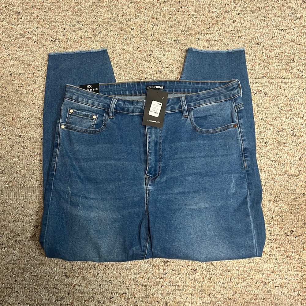 Fashion Nova Greatest Love of All Distressed Skinny Jeans